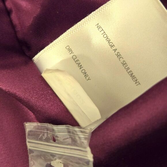 Tribal Plaid Wool Blend Pea Coat Sz 6 Purple Womens Button Up & Satin Lining New - Picture 10 of 15